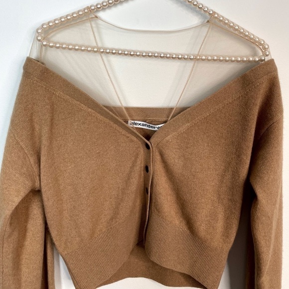 New Alexander Wang Cropped Cardigan Sweater Top - Picture 6 of 9